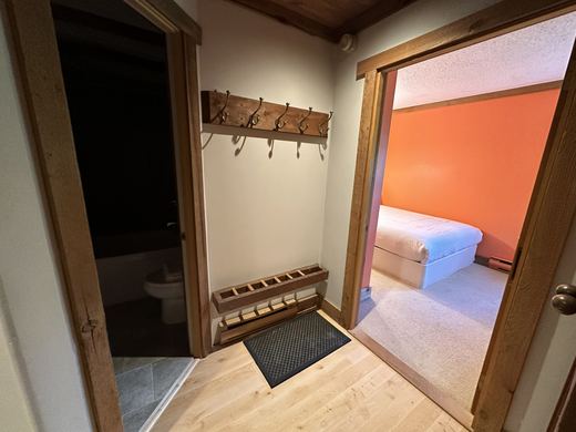 Entry hall with coat hooks and a boot rack